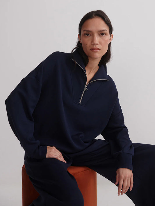 HAWLEY HALF ZIP SWEATSHIRT - NAVY