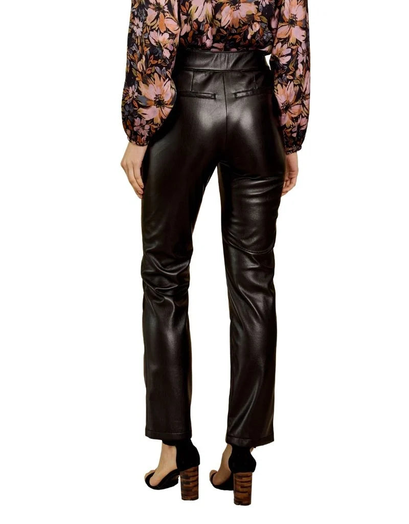 SANTI PANT-BLACK VEGAN LEATHER