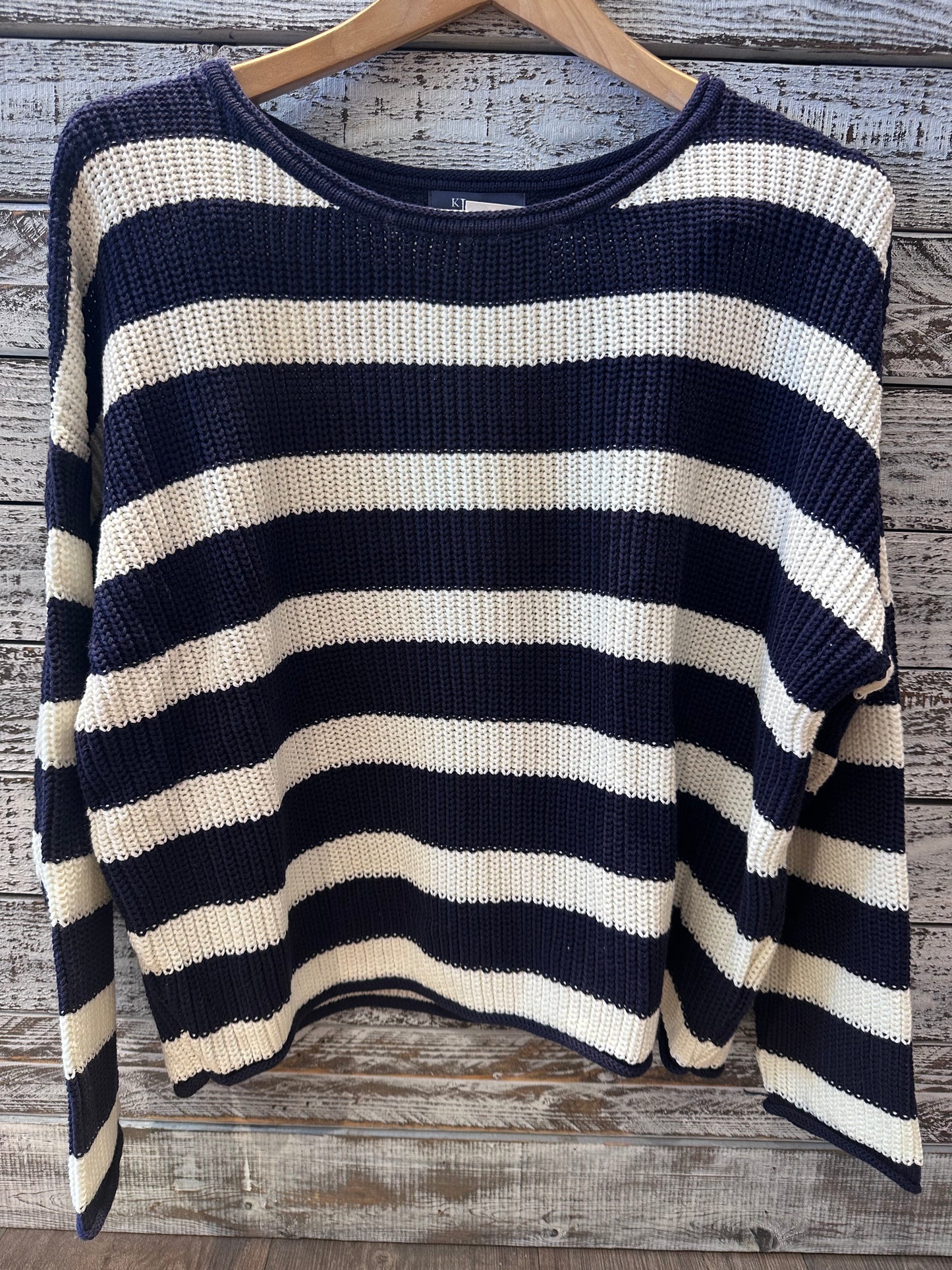 STRIPED SWEATER - NAVY/WHITE