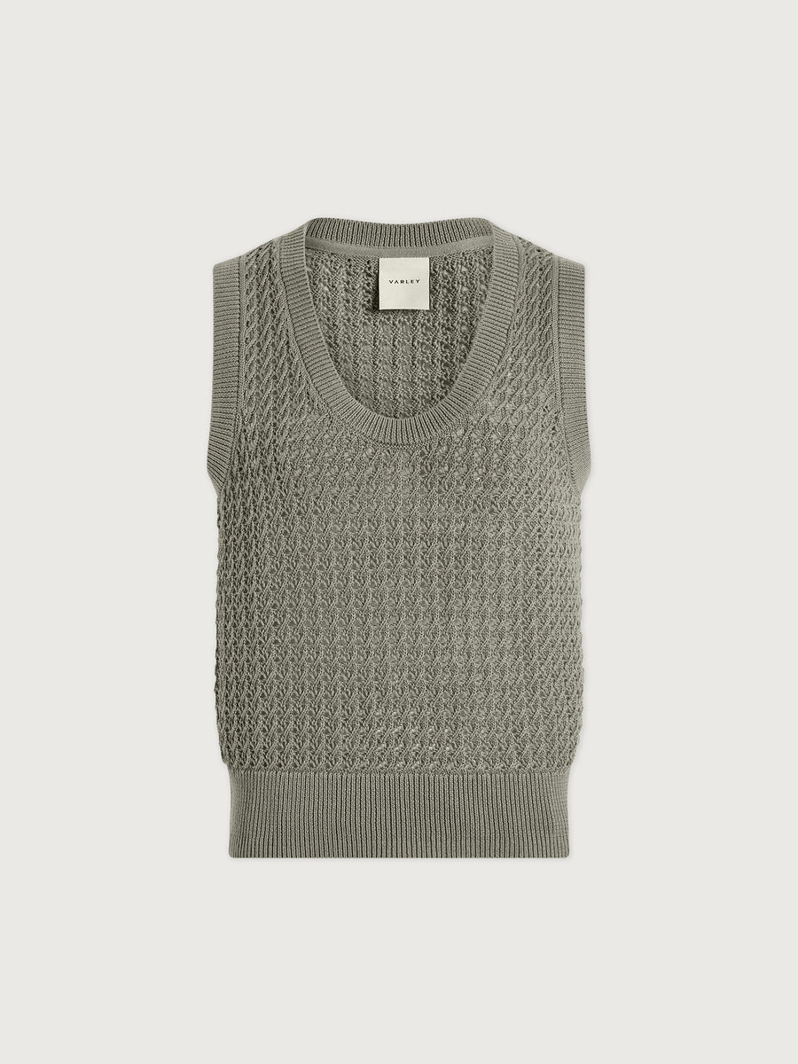 FERNS OPEN KNIT TANK- SHADOW