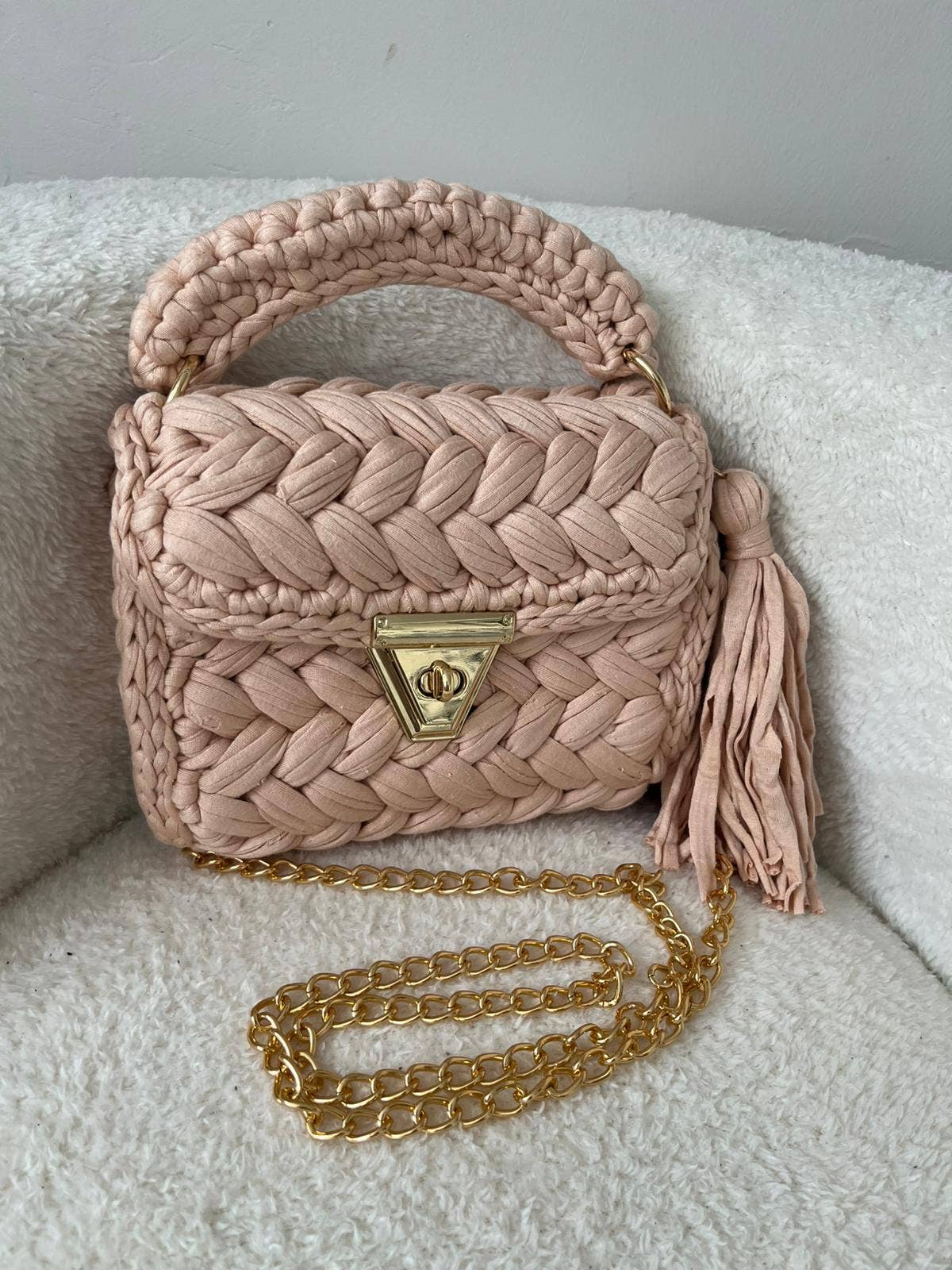 HANDMADE CROCHET BAG - BEIGE