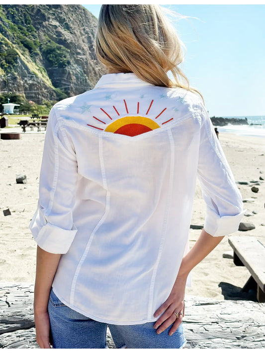 HELLO SUNSHINE BUTTON DOWN SHIRT
