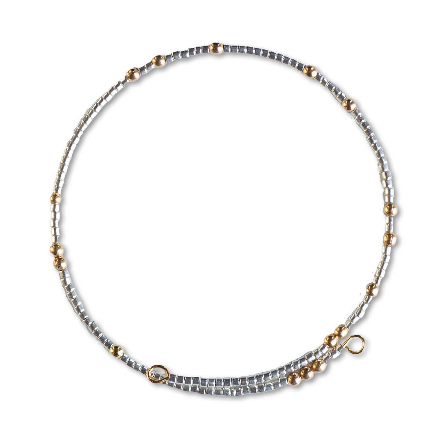 Confetti Beaded Bangle-Silver, Adjustable  Bracelets