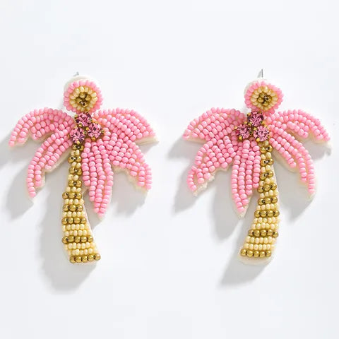 BEADED PALM TREE EARRINGS