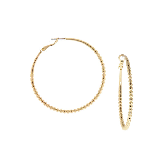 LARGE METAL BALL HOOP - GOLD