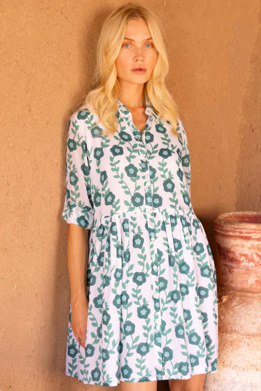 LONG SLV SHIRT MINI DRESS
