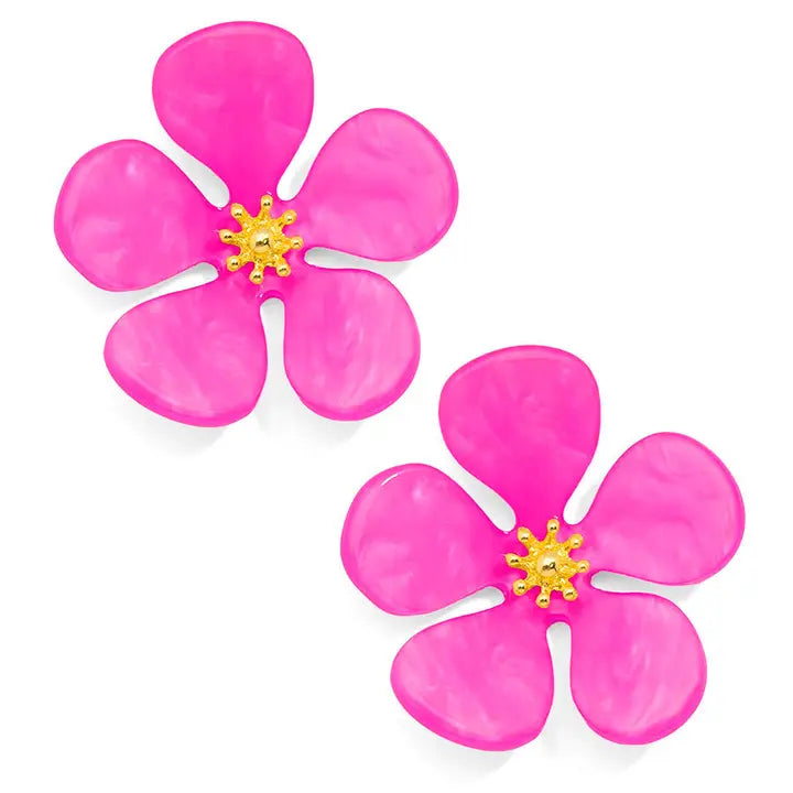 RESIN FLOWER STUD