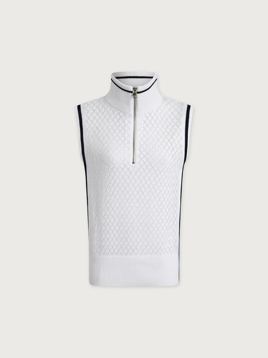 STEFAN HALF ZIP VEST - WHITE