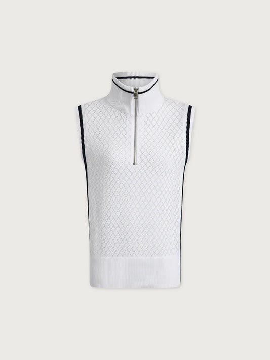 STEFAN HALF ZIP VEST - WHITE