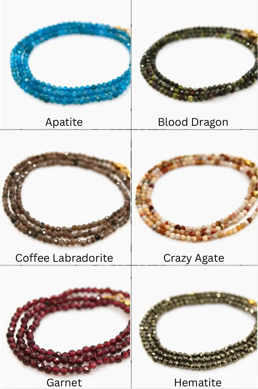 Evil Eye Heart Faceted Short Stone Necklace