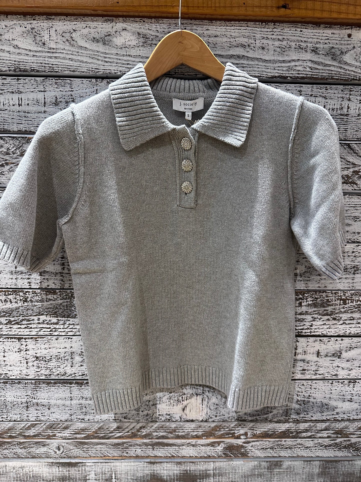 RHINESTONE BUTTON POLO