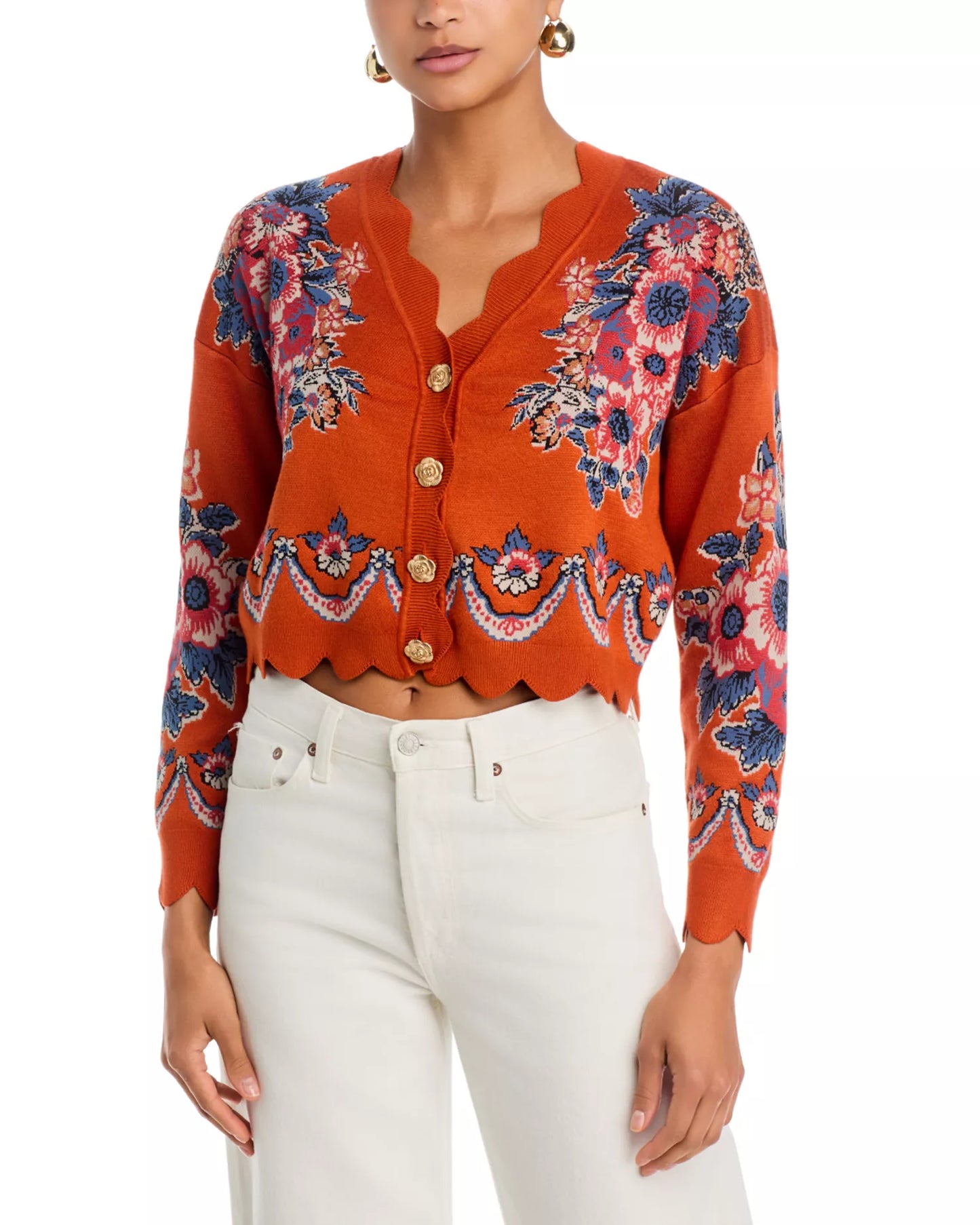 VICTORIAN FLORAL KNIT CARDIGAN
