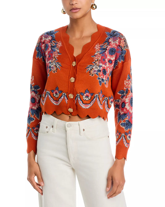 VICTORIAN FLORAL KNIT CARDIGAN