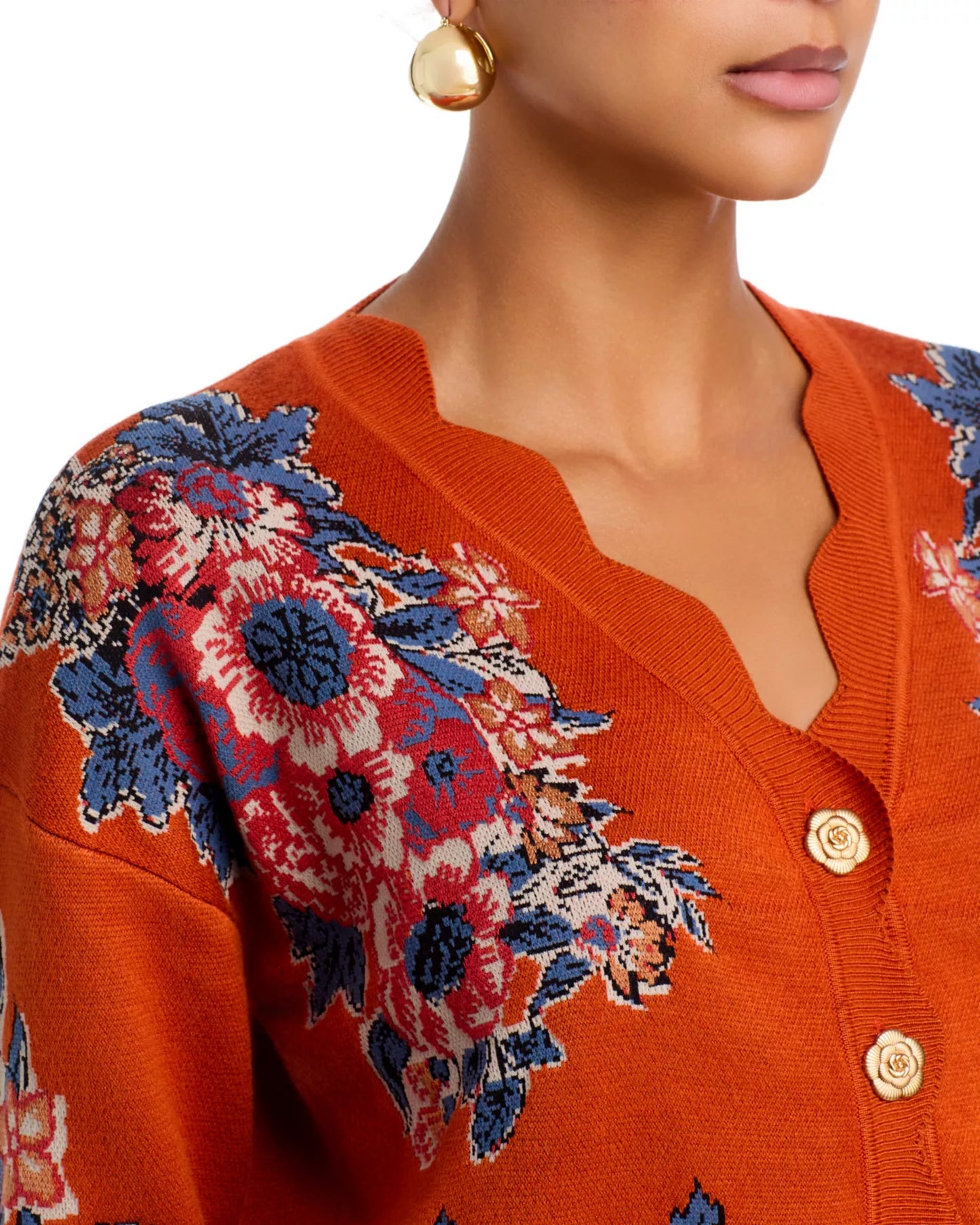 VICTORIAN FLORAL KNIT CARDIGAN