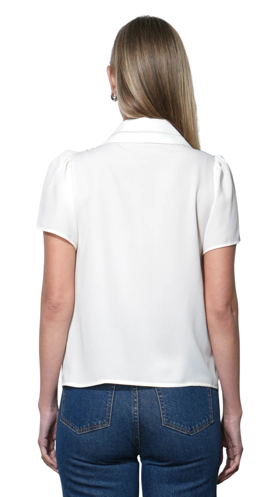 GAIA SAILOR COLLAR SHORT SLEEVE BLOUSE