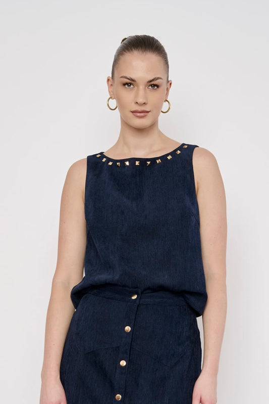 ELLIE TOP - NAVY