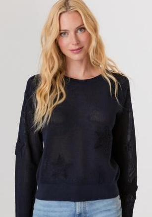 MESH STARS CREW - NAVY