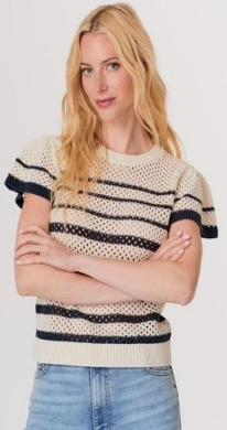 OPEN STICH FLUTTER SLV TOP