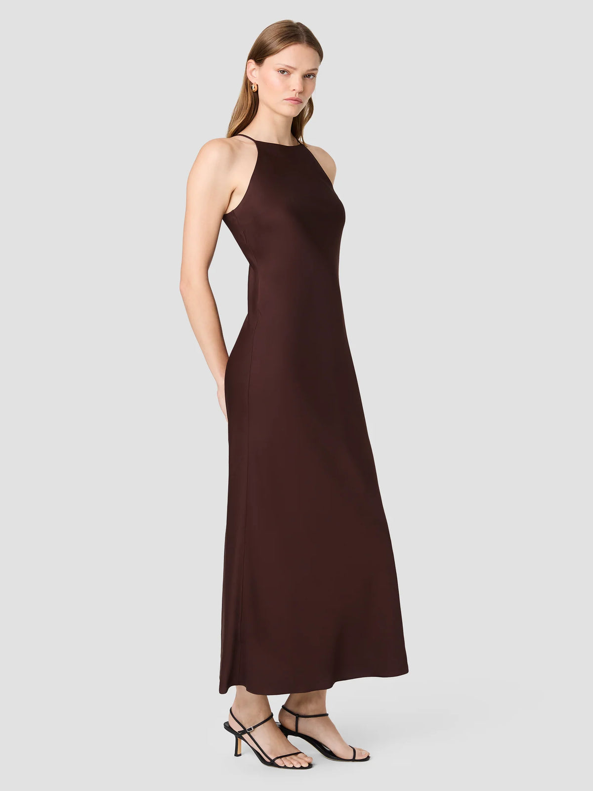 ENNIS HALTER MAXI SLIP DRESS