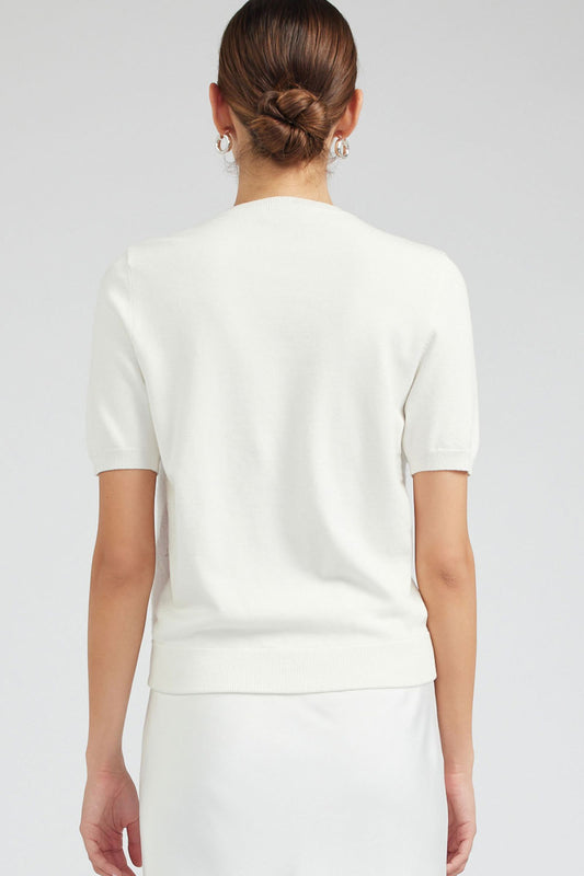 ROUND NECK LACE SWEATER