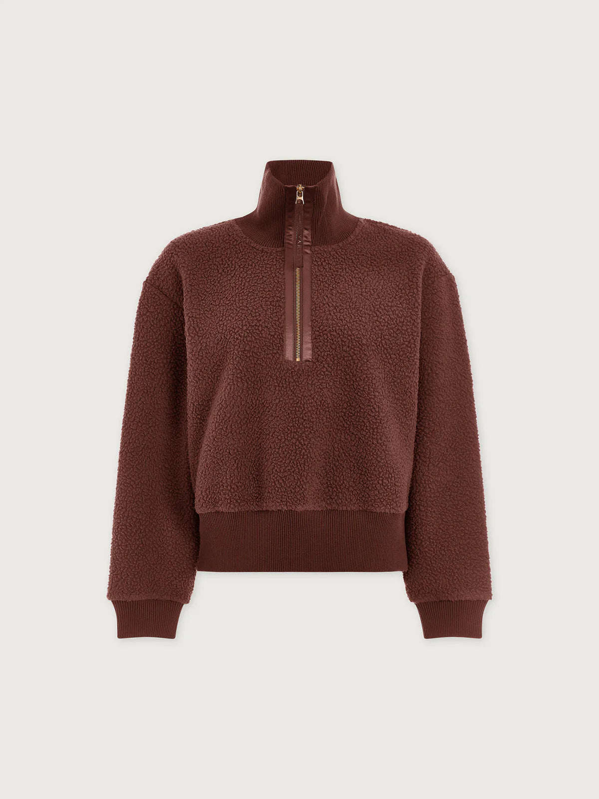 ROSELLE HALF ZIP FLEECE - DEEP MAHAGONY