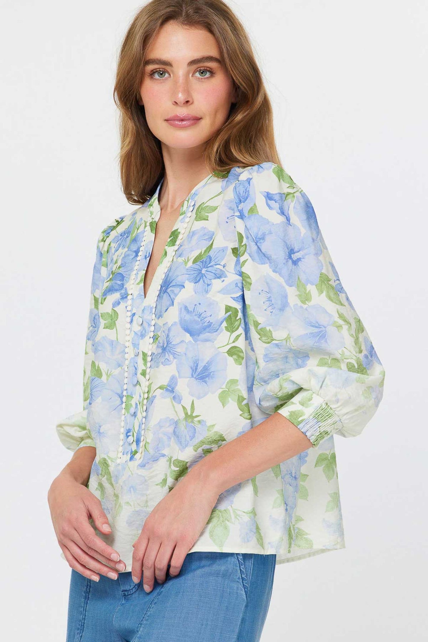 LAVENDER PRINT BLOUSE