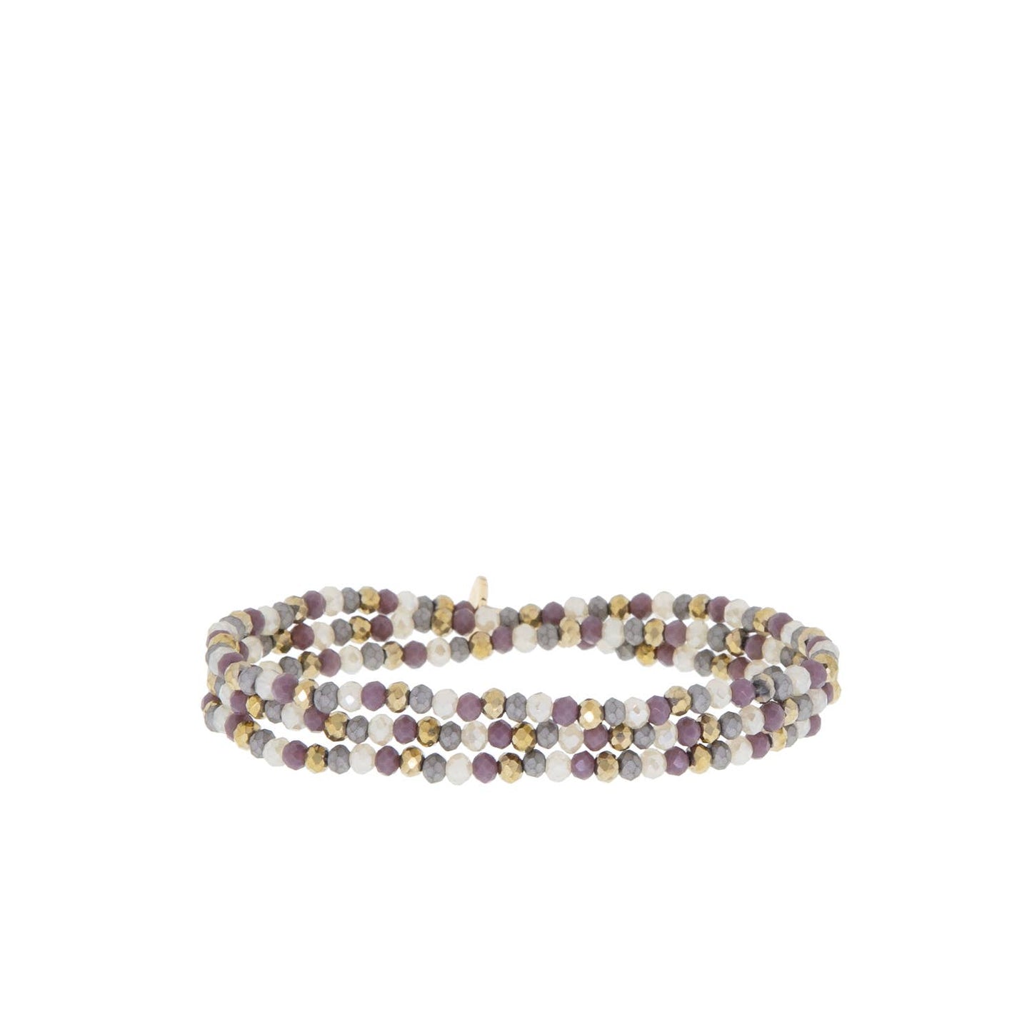 Mini stretch crystal beaded wrap bracelet