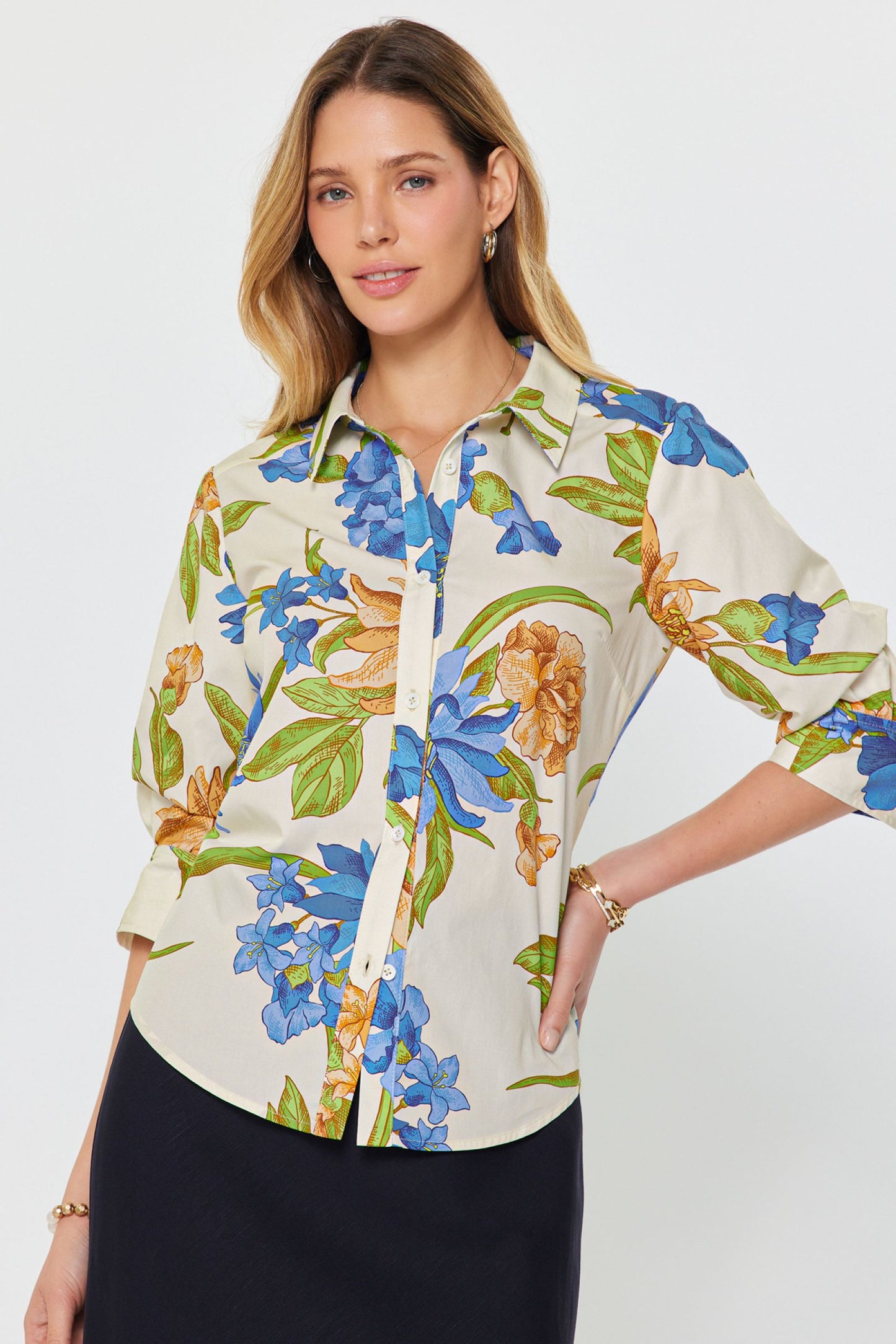DIGITAL BOTANICAL FLORAL BLOUSE