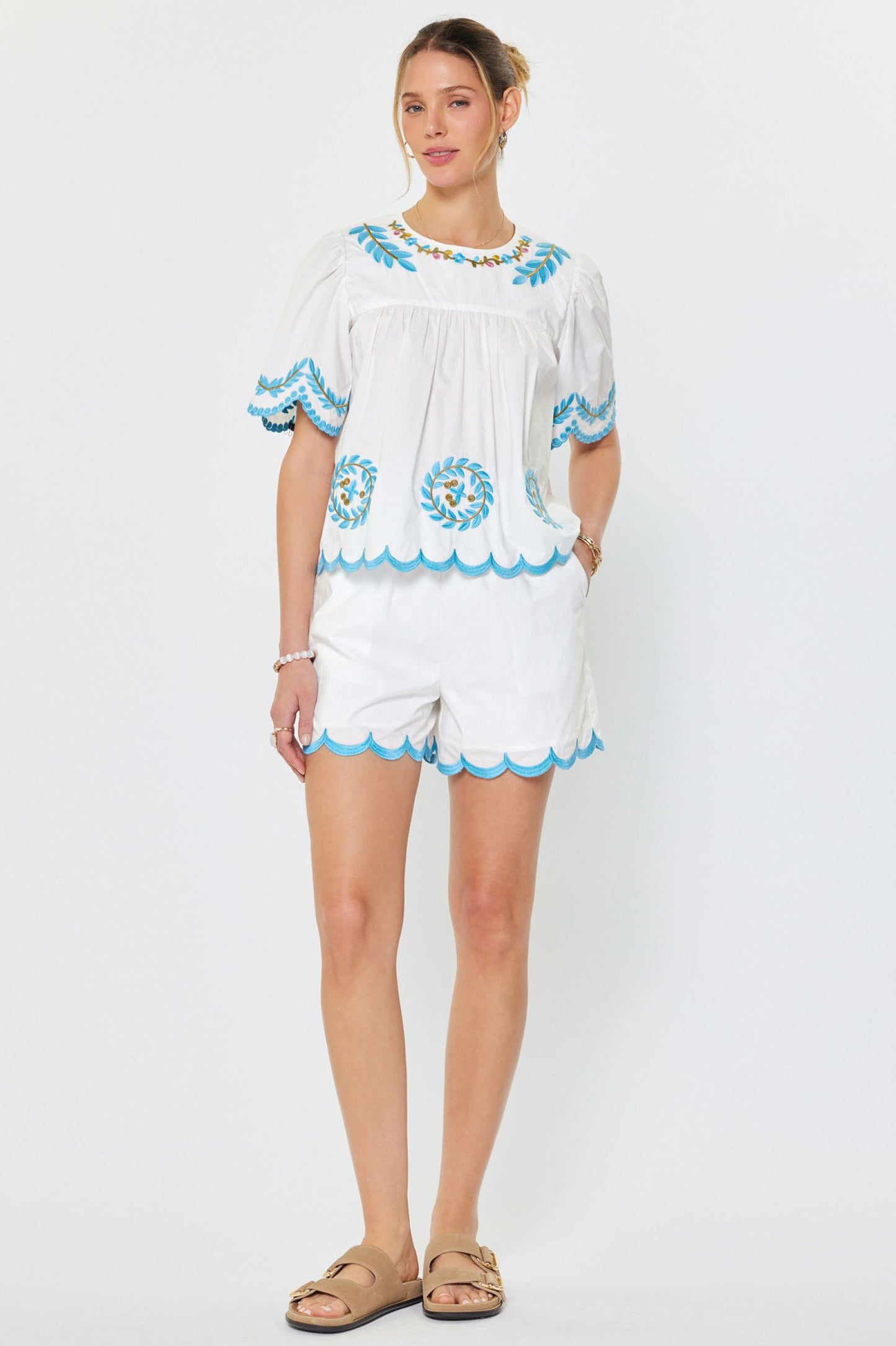 Embroidered Peasant  Blouse