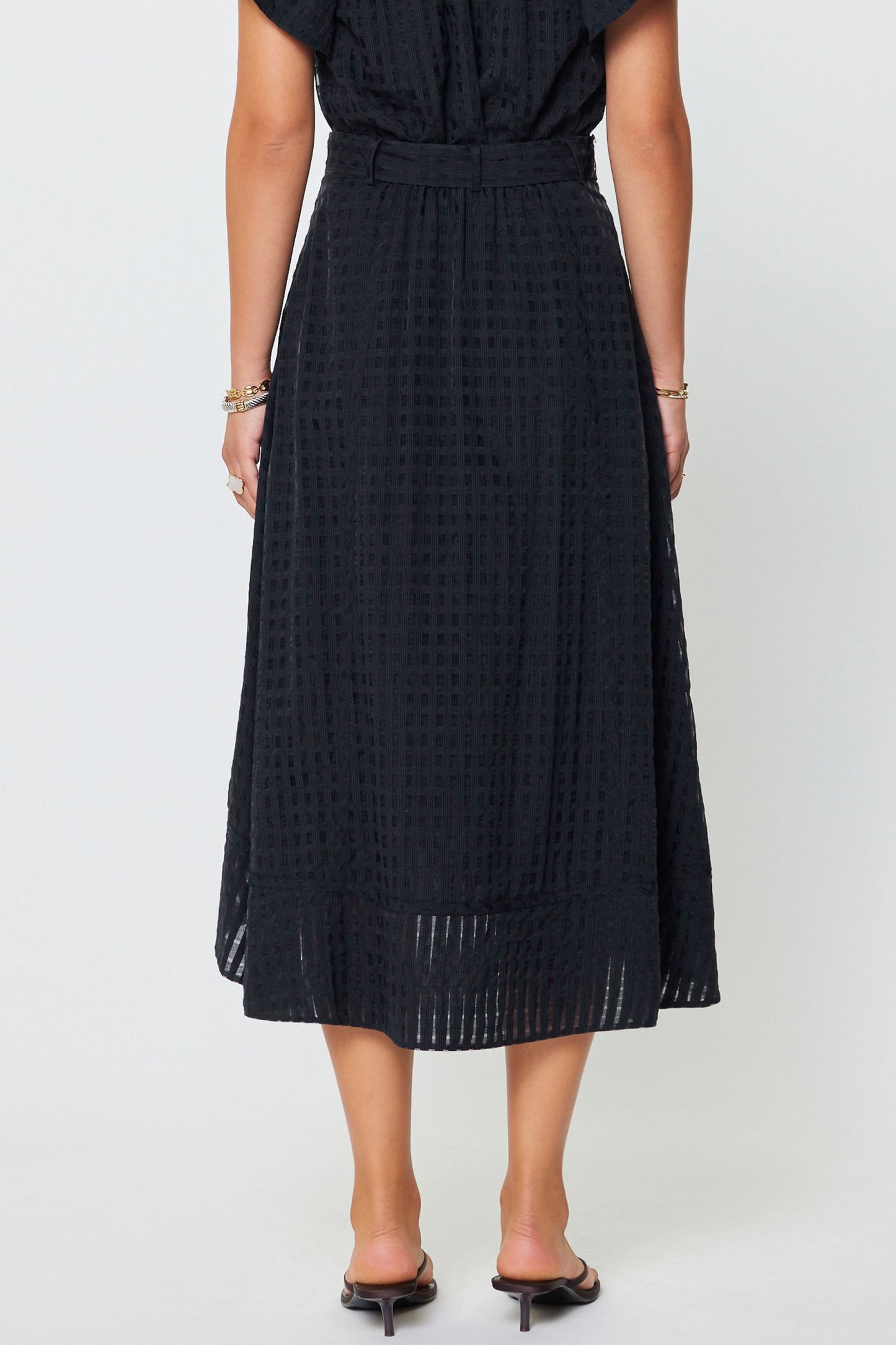 BELTED SKIRT - BLACK