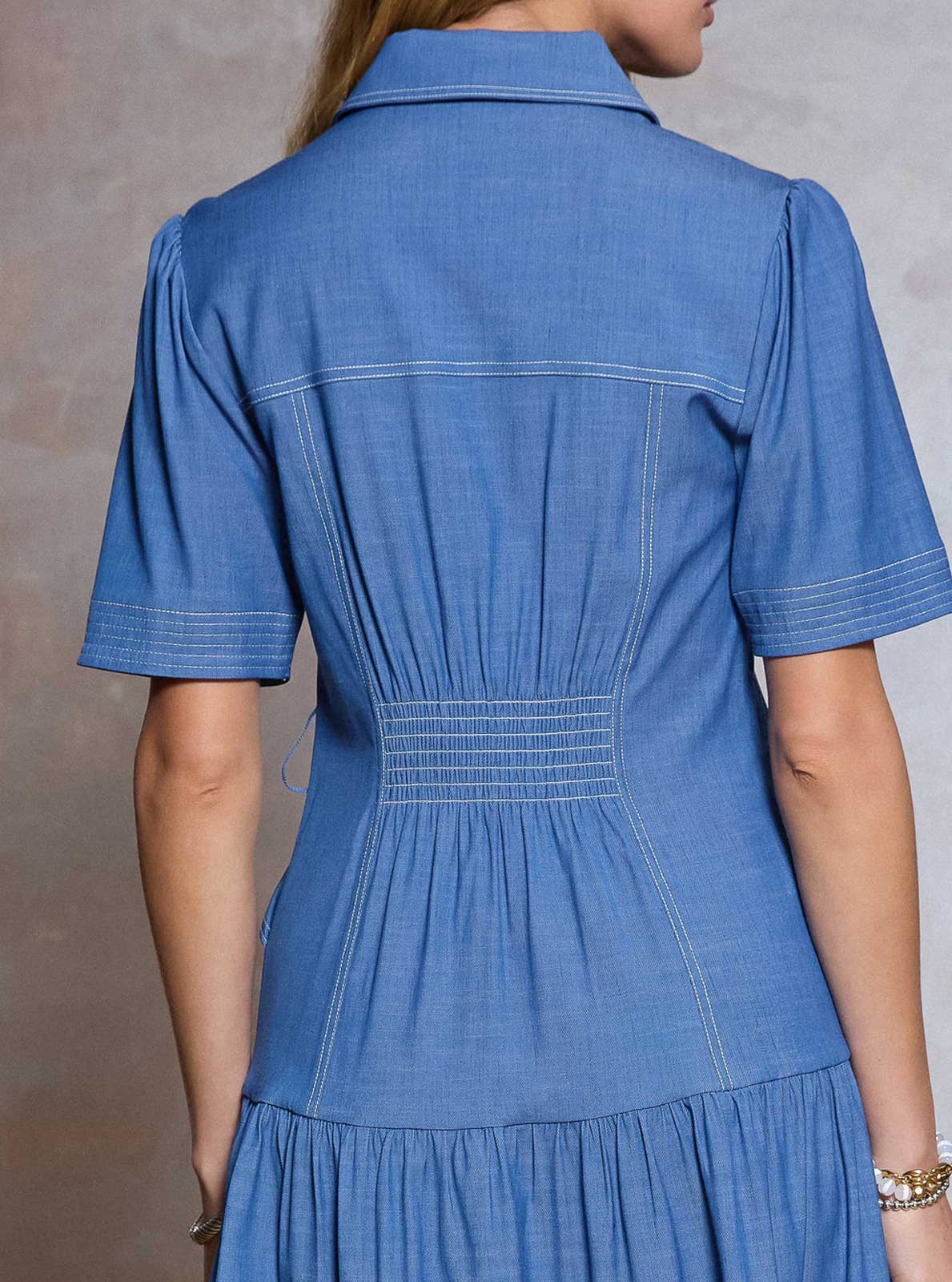 Shirt Mini Dress W/ O-ring Buckle Belt
