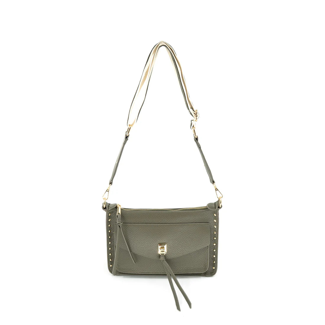 CONVERTIBLE CROSSBODY WITH GOLD ACCENTS