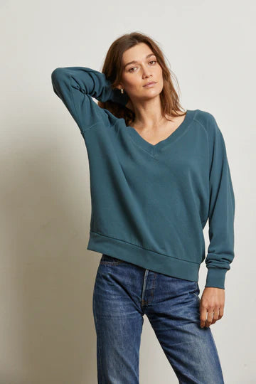 SINEAD VNECK SWEATSHIRT - SLATE