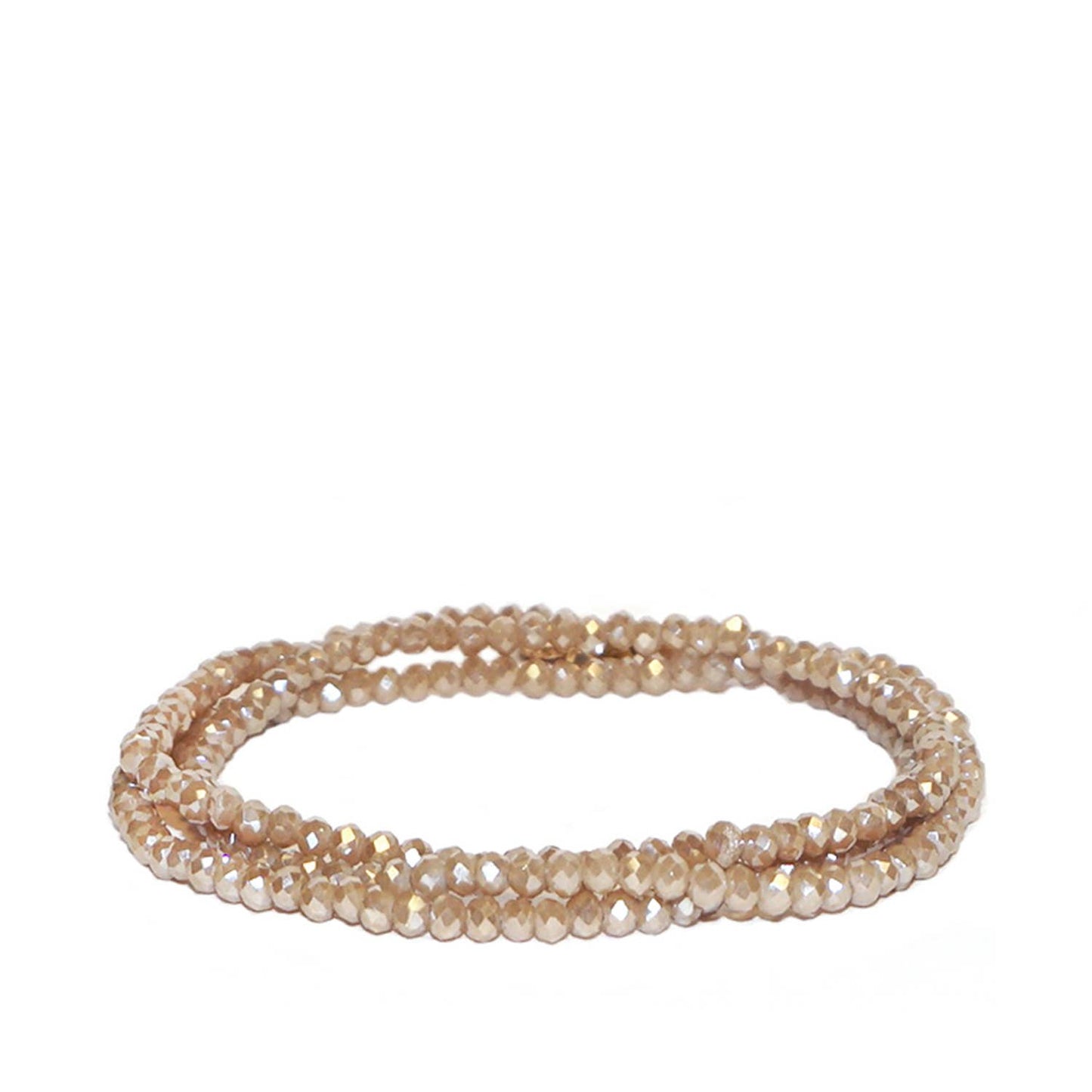 Mini stretch crystal beaded wrap bracelet
