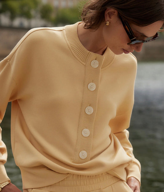 REENA BUTTON FRONT SWEAT