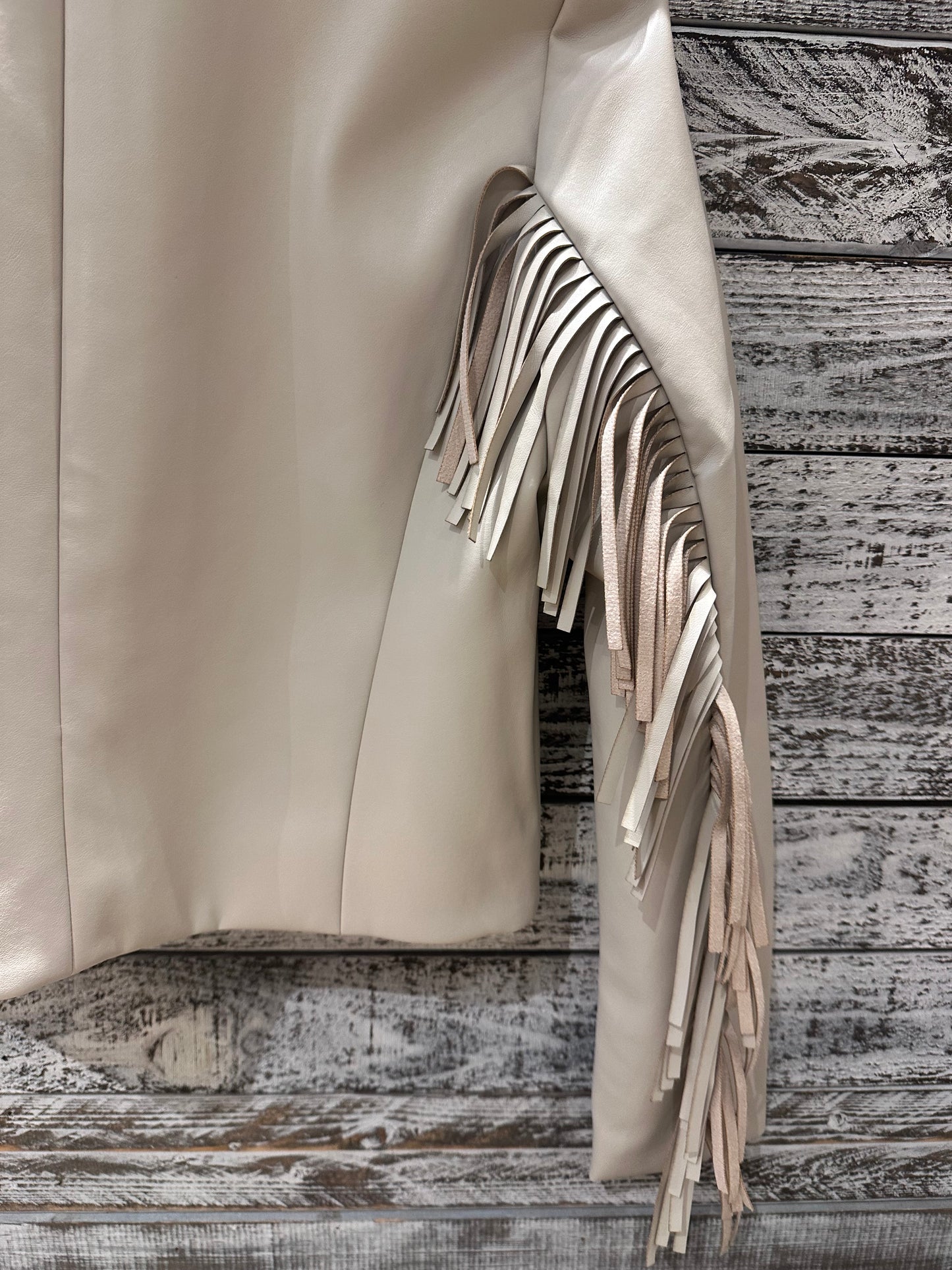 FRINGE FAUX LEATHER JACKET