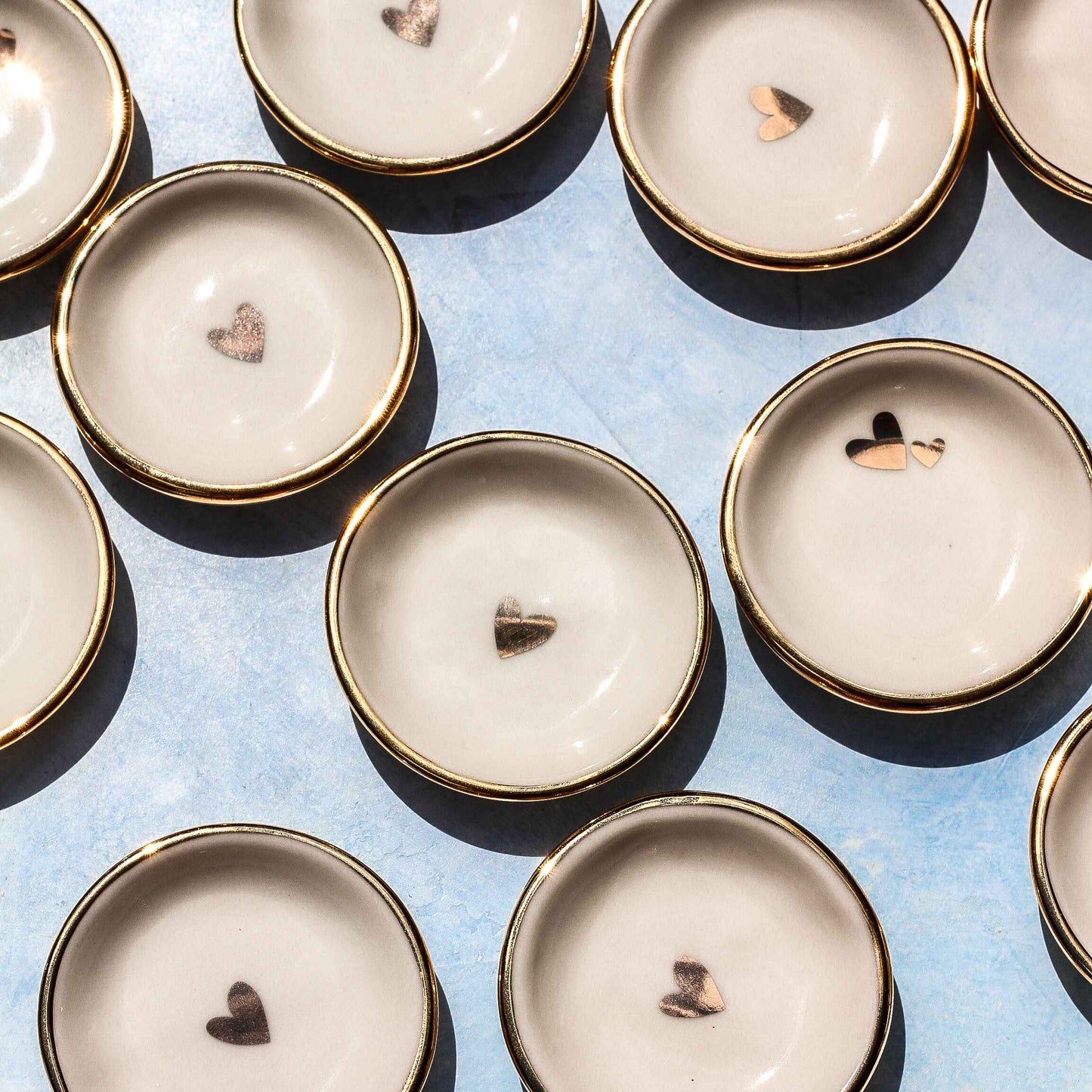 Heart Ring Dish | Handmade Pottery with Gold