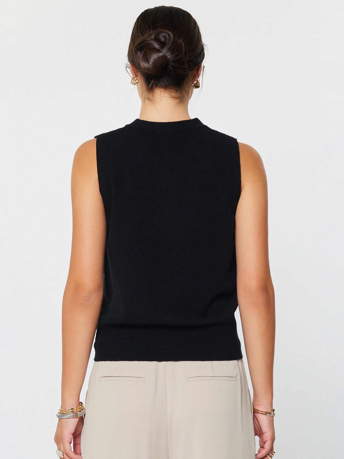 Sleeveless Henley Knit Vest