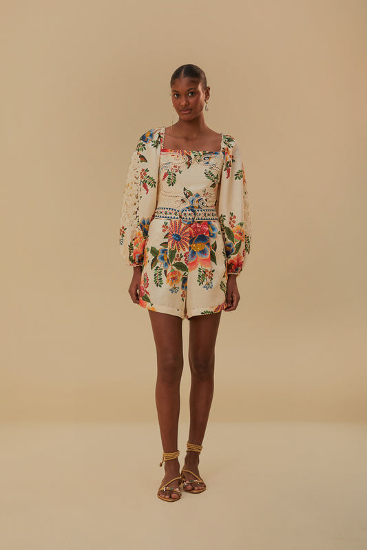 DELICATE GARDEN ROMPER - SAND