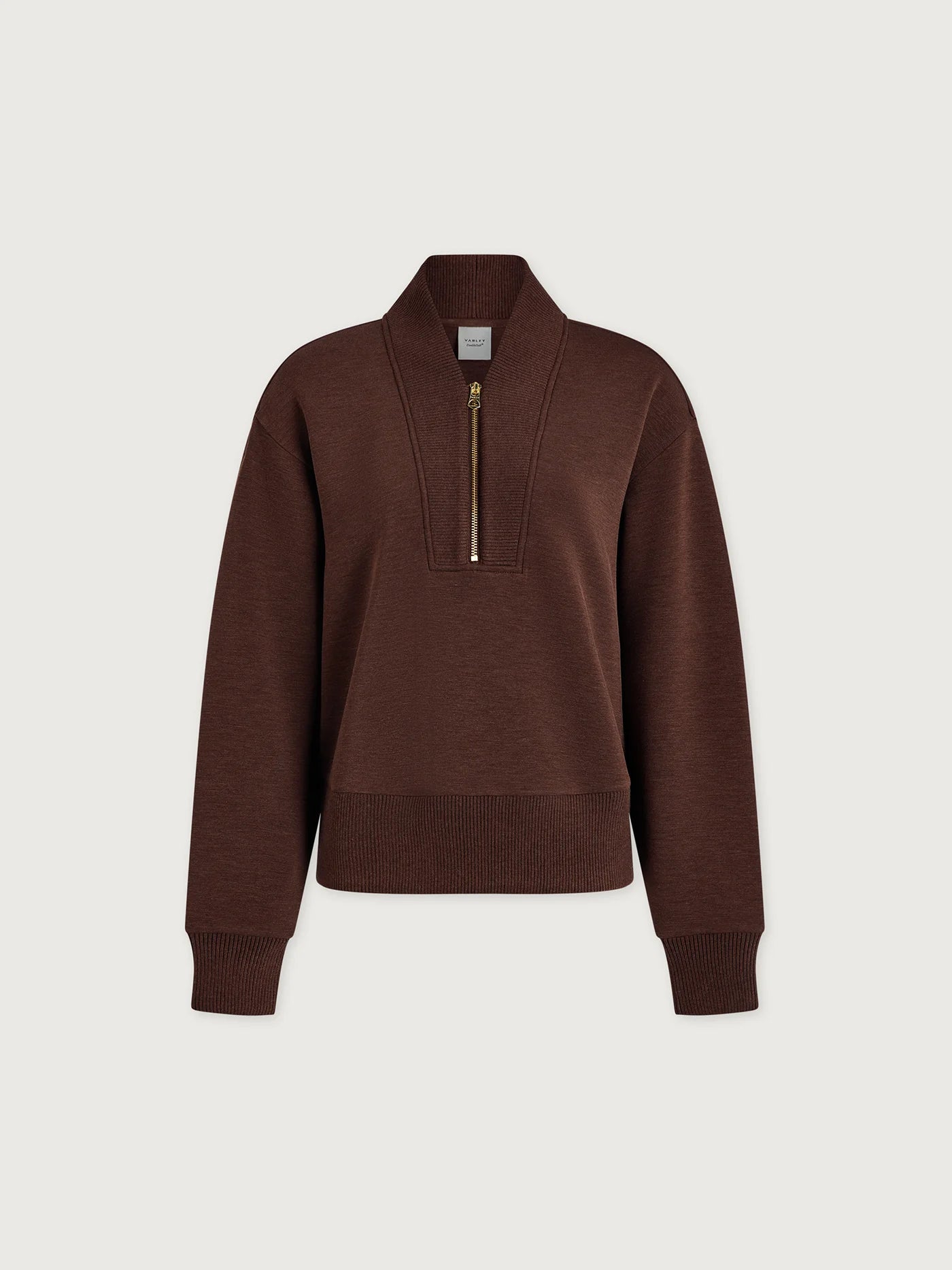 SALLY HALF ZIP SWEATSHIRT - COFFEE BEAN MARL