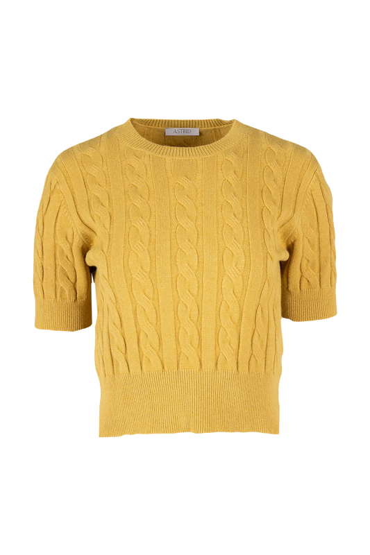 CABLEKNIT SWEATER - YELLOW