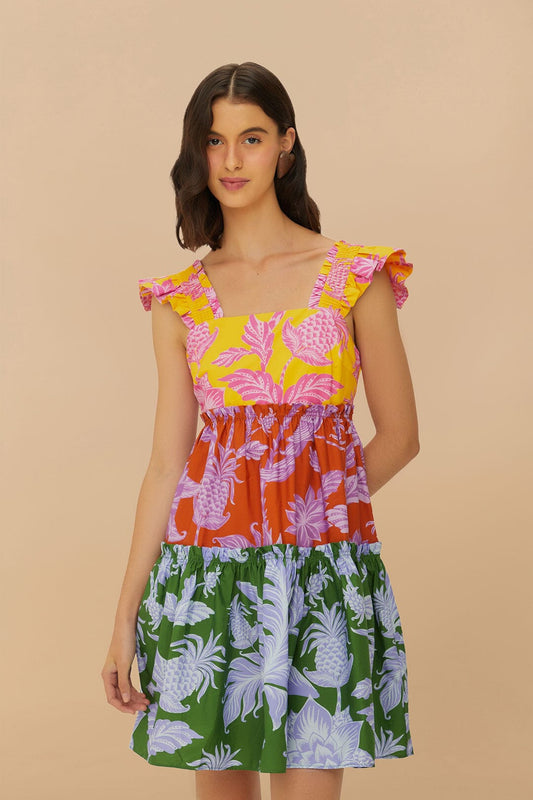 TROPICAL SWING MIX MINI DRESS
