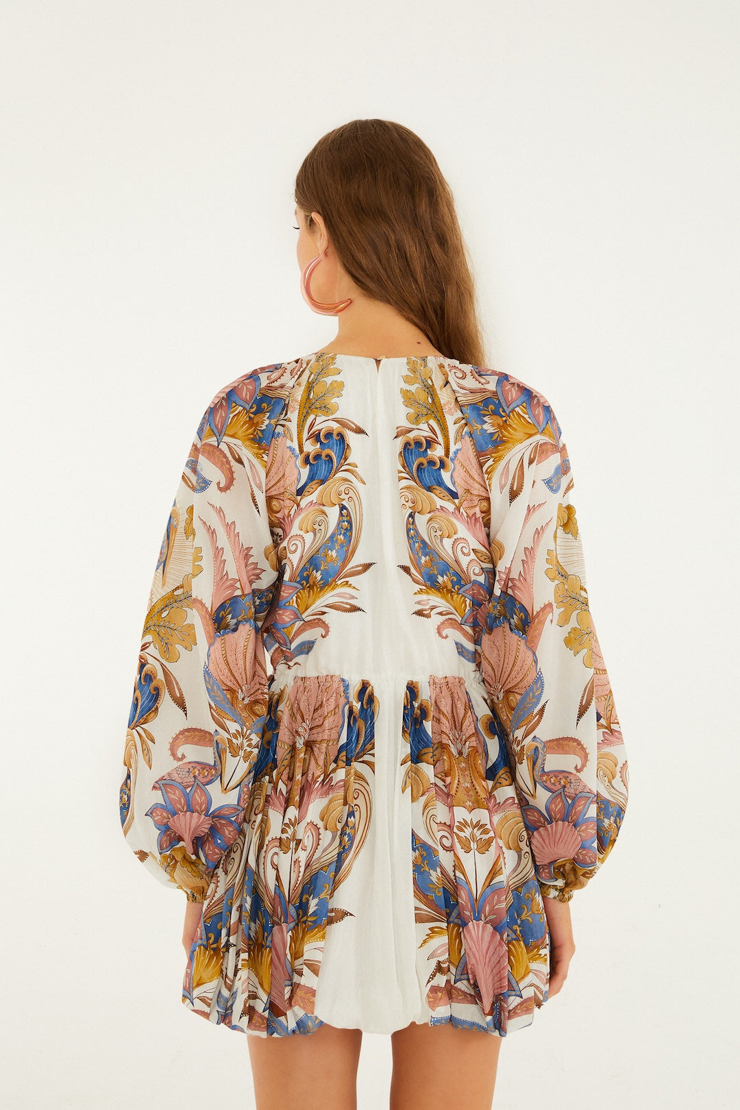 SEA GARDEN OFF WHITE MINI BUBBLE DRESS