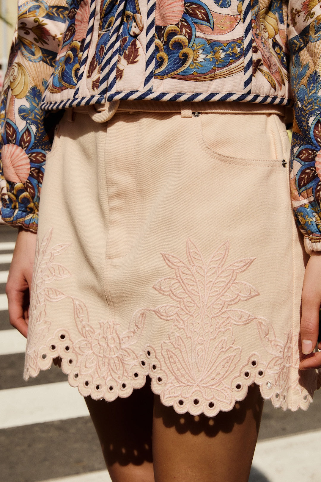 PINK TWILL MINI SKIRT