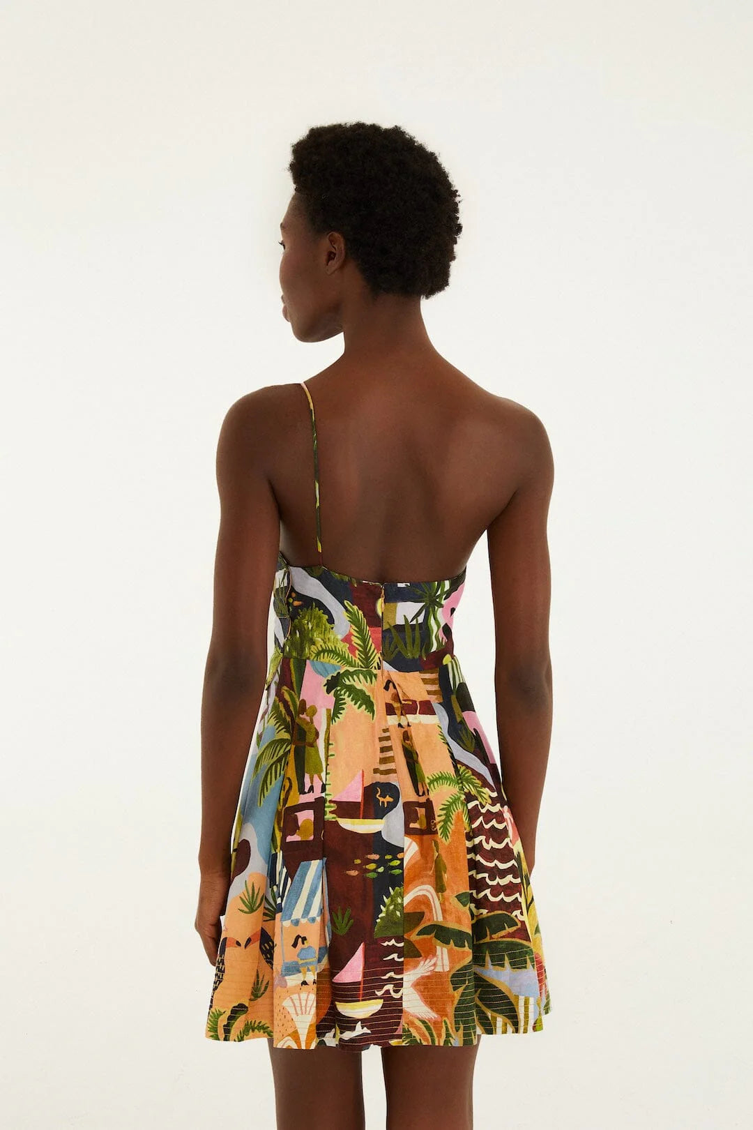 TROPICAL PAINTING MINI DRESS
