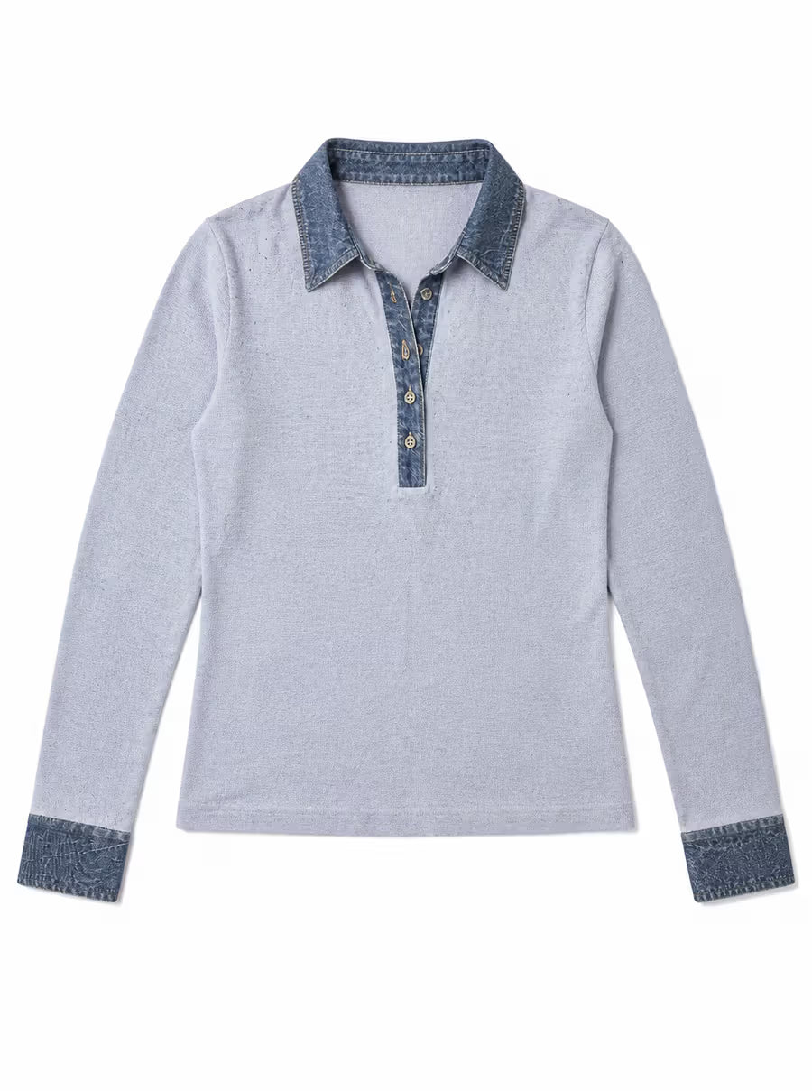 BLUE TWOFER SWEATER