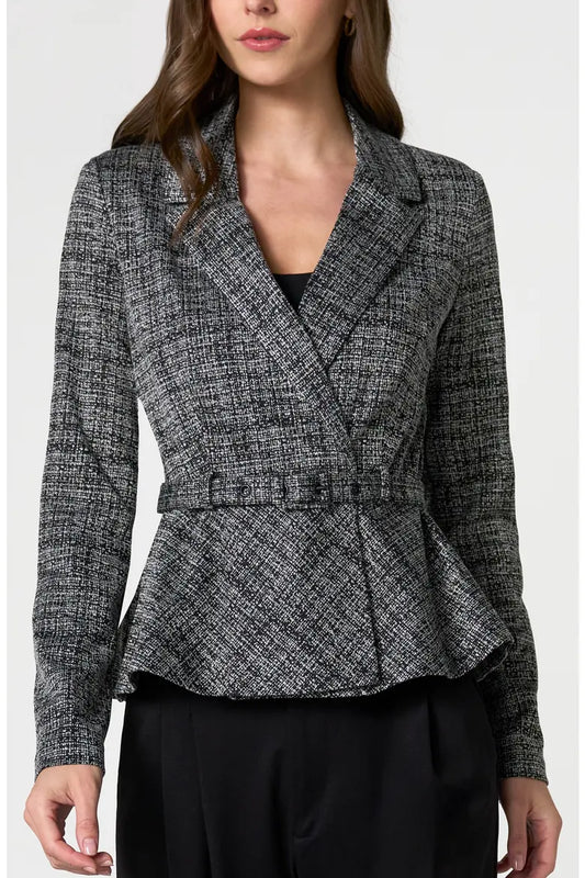 BELTED PEPLUM BLAZER