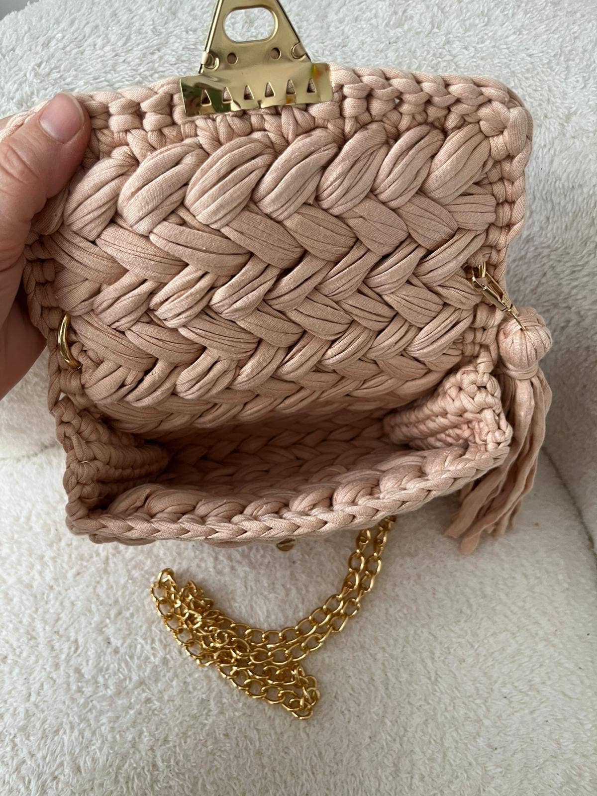 HANDMADE CROCHET BAG - BEIGE