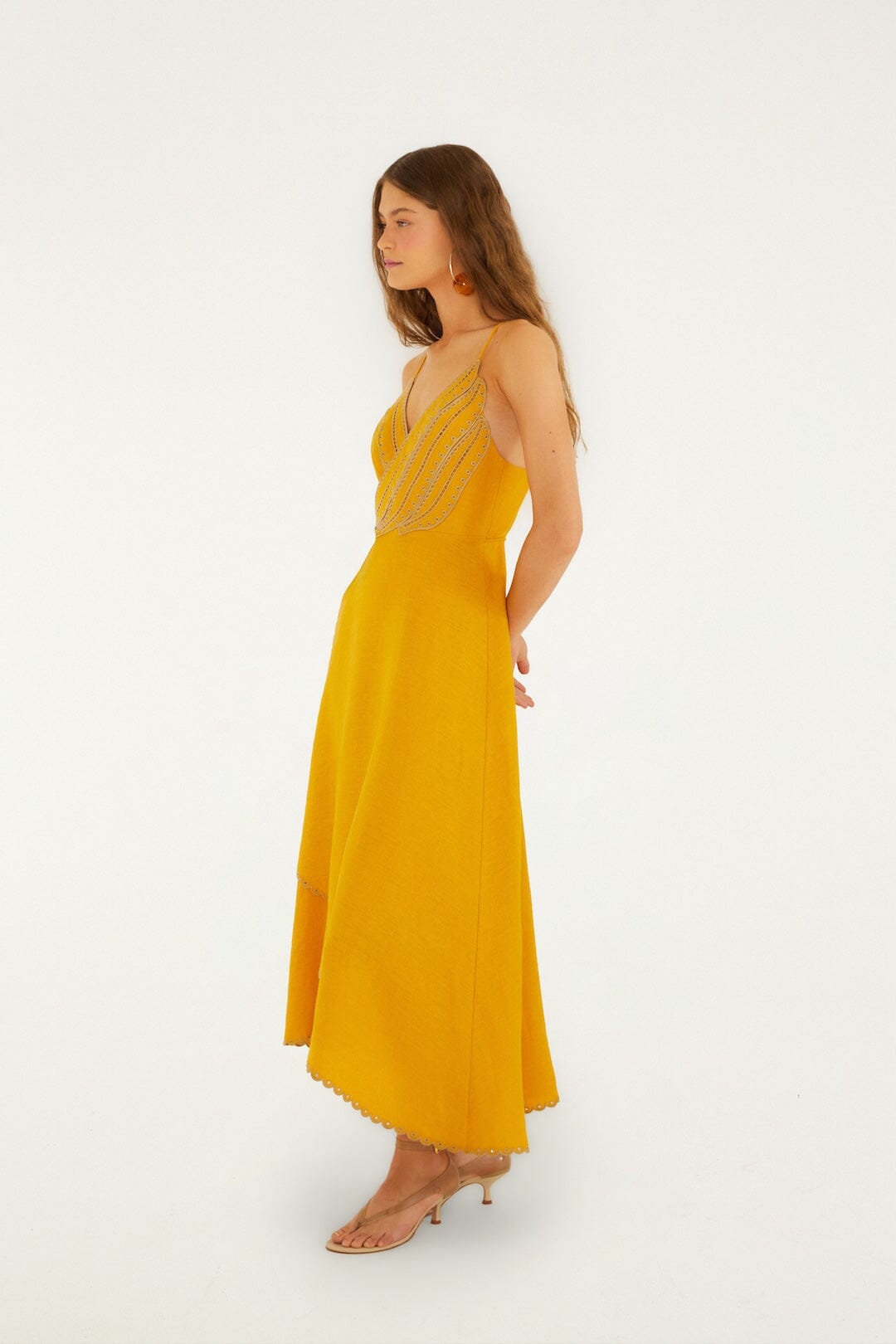 YELLOW BANANAS MAXI WRAP DRESS