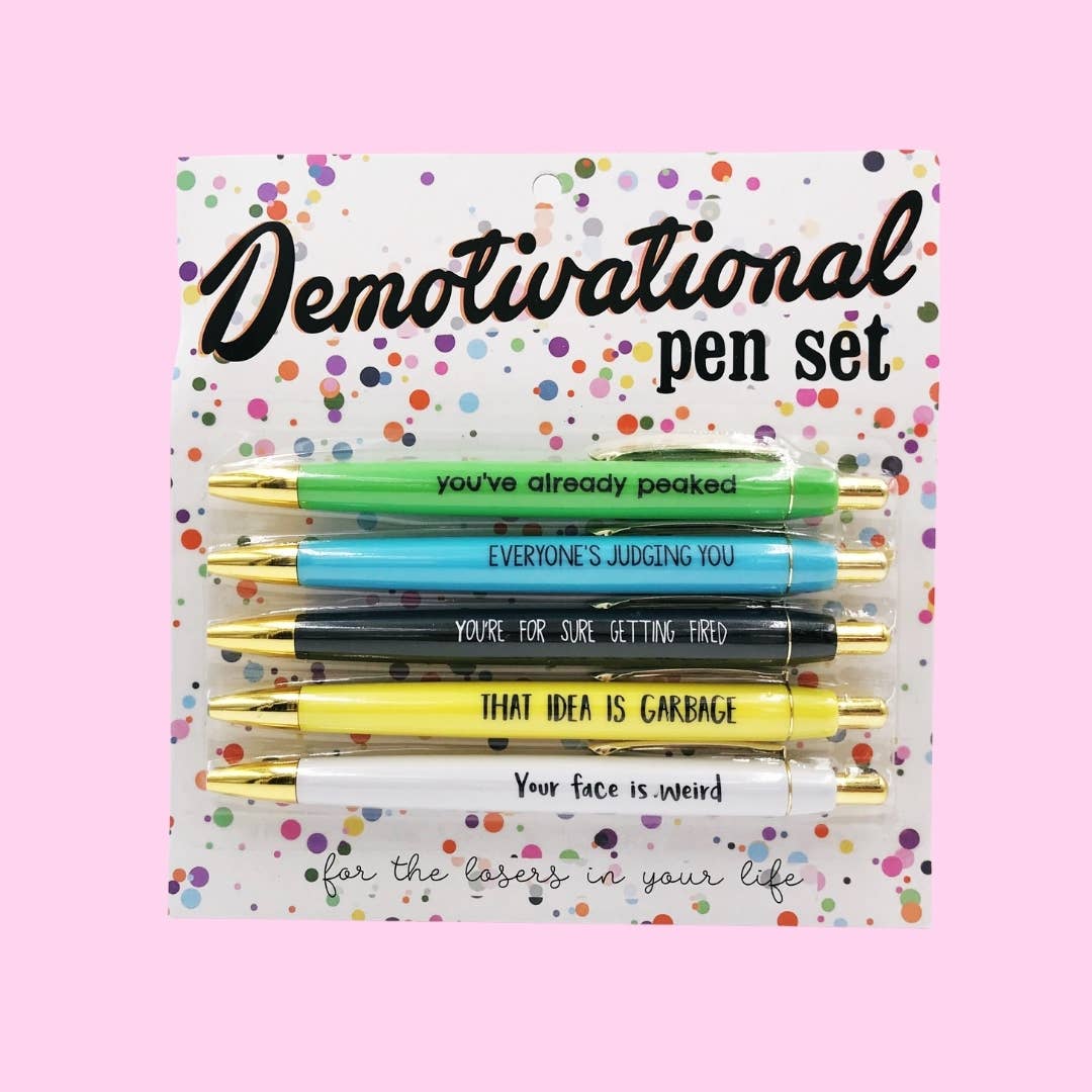 Demotivational Pen Set (funny, gifts, pens, mothers day)